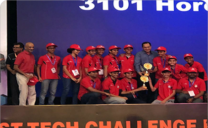 Team Horcruxes #3101 receiving awards at the FIRST Tech Challenge India Championship